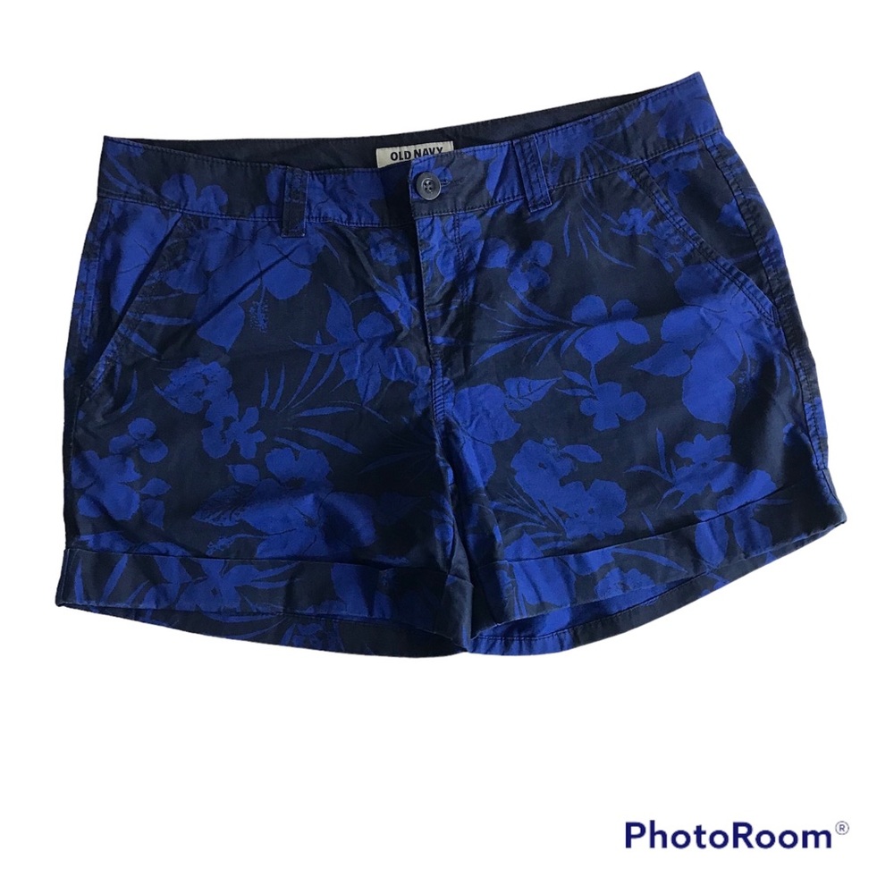 Old Navy Women’s Hot Pants Shorts Pockets Belt Loops size 12 floral blue